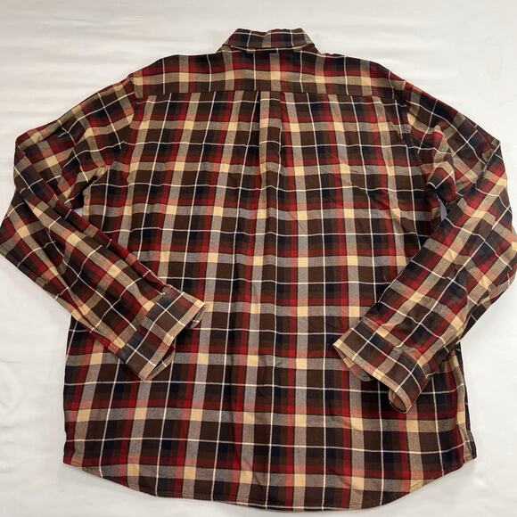 Abercrombie & Fitch Flannel Shirt Men Size XL Brown Plaid Button Long Sleeve VTG - Picture 11 of 14